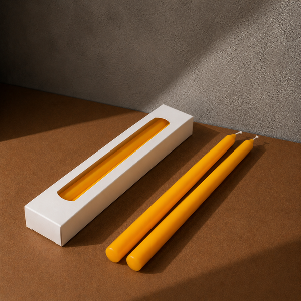 CLASSIC TAPER SOY WAX CANDLE - YELLOW - SET OF 2