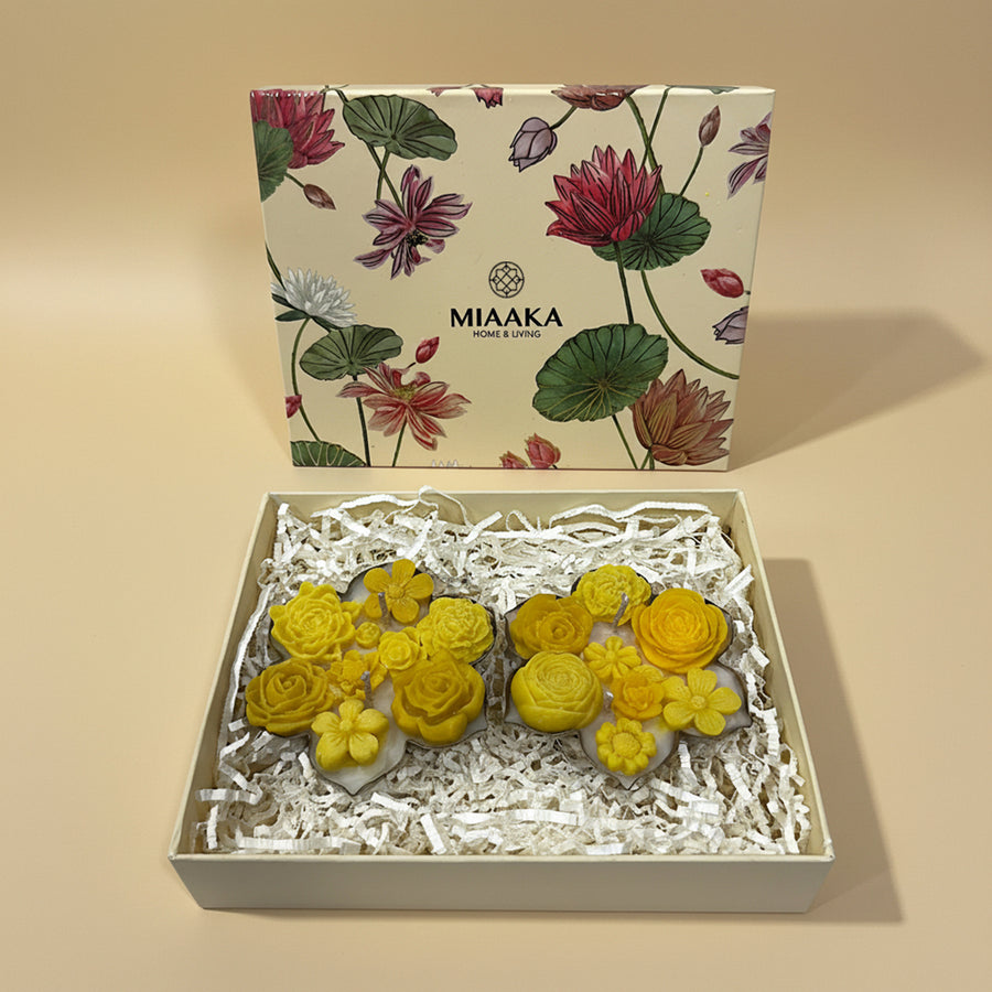 ROYAL URLI GIFT BOX - SET OF 2 YELLOW CANDLE