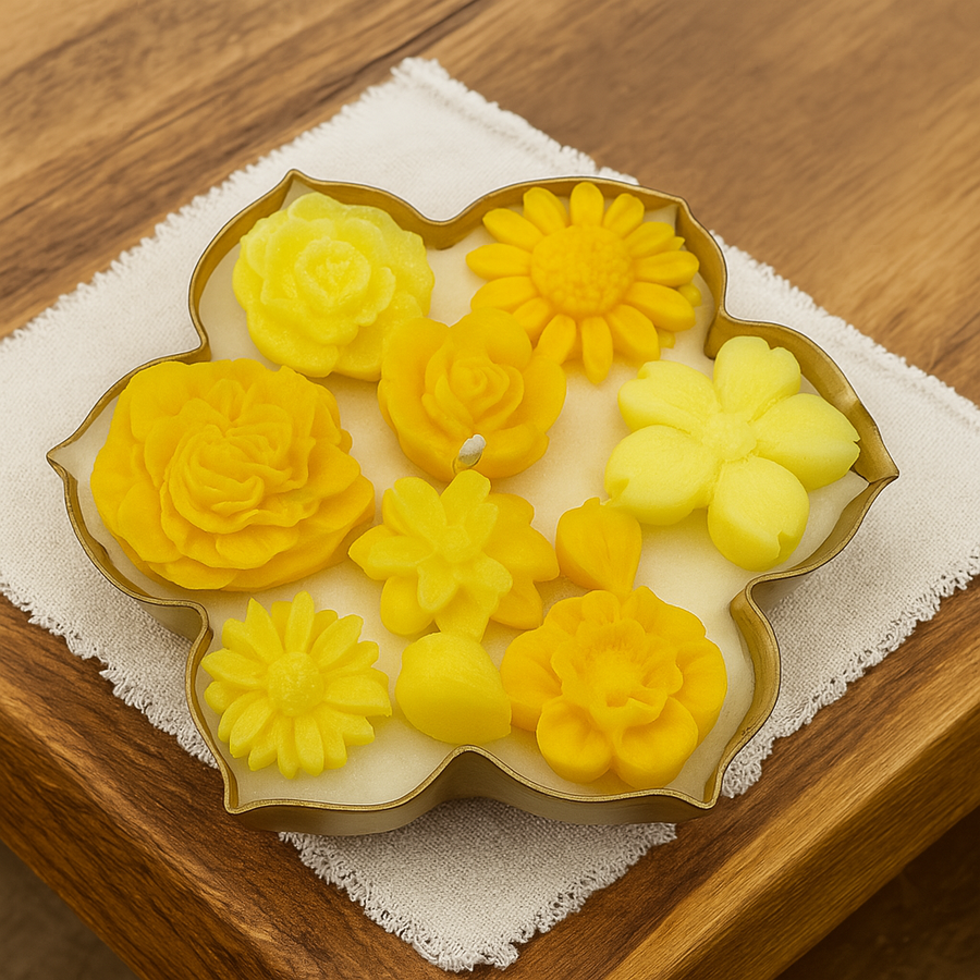 URLI GIFT BOX - SET OF 3 YELLOW CANDLE
