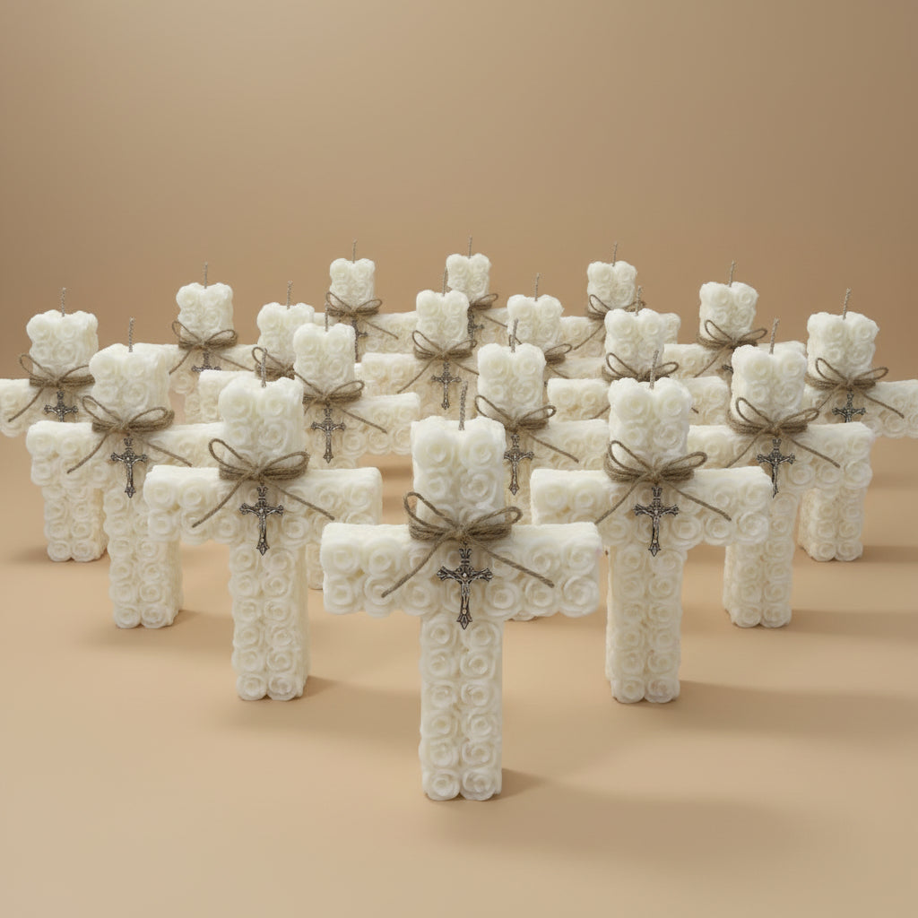 CROSS OF FAITH CANDLE - WHITE