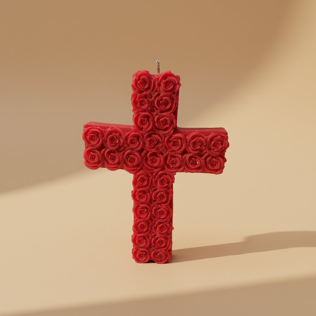 CROSS OF FAITH CANDLE - RED