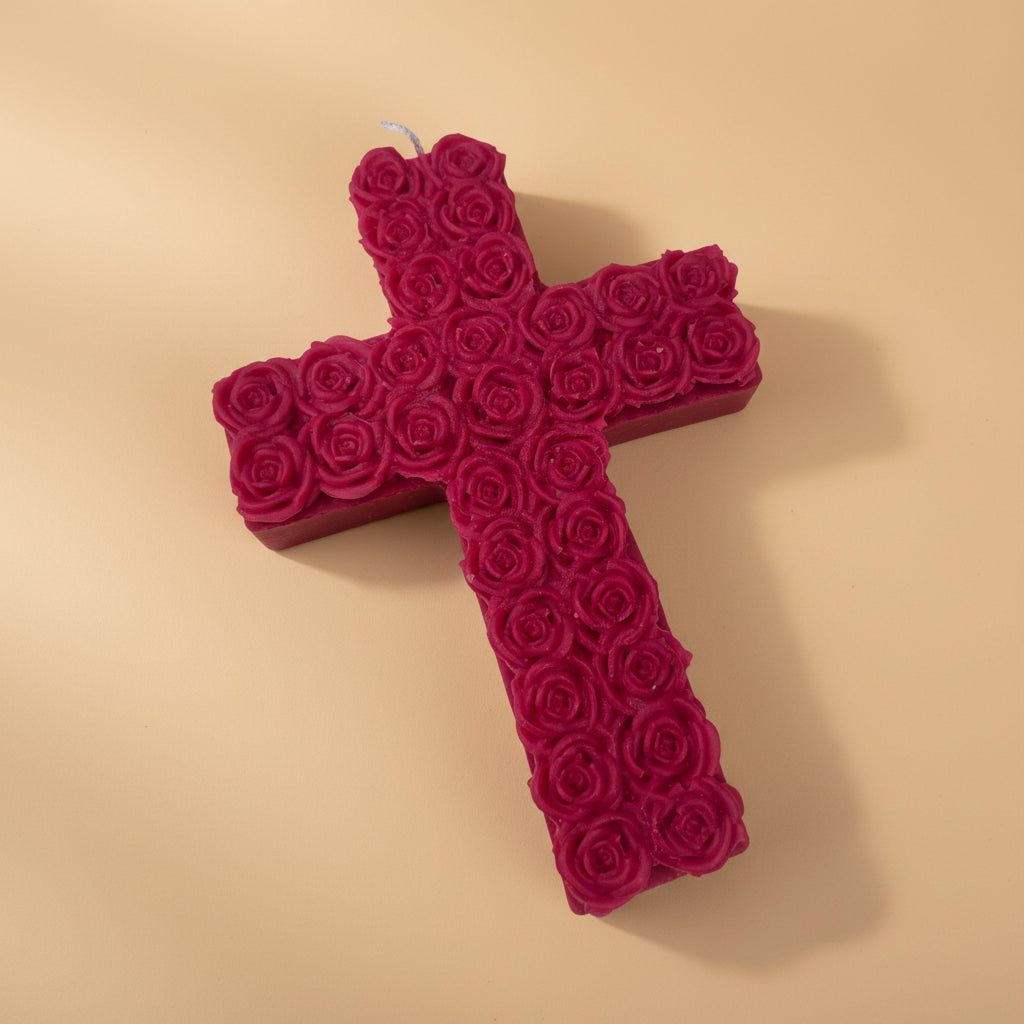 CROSS OF FAITH CANDLE - RED