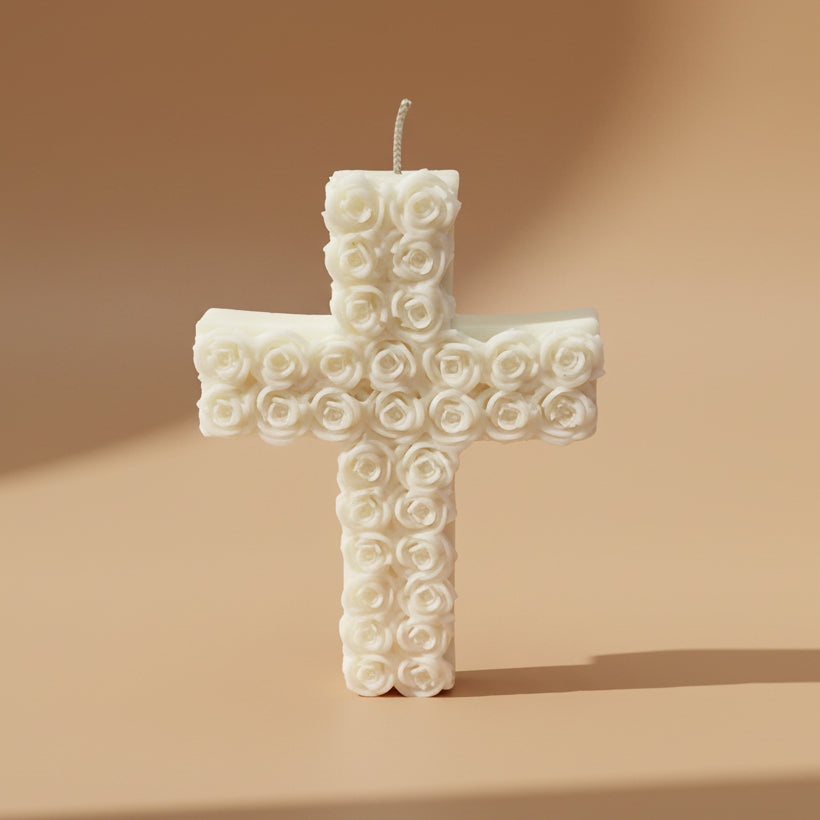 CROSS OF FAITH CANDLE - WHITE