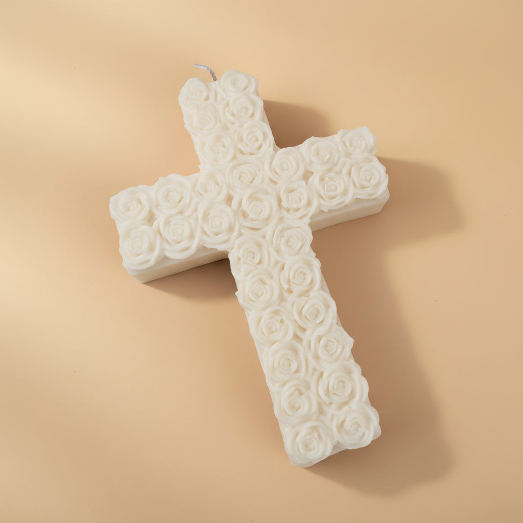 CROSS OF FAITH CANDLE - WHITE