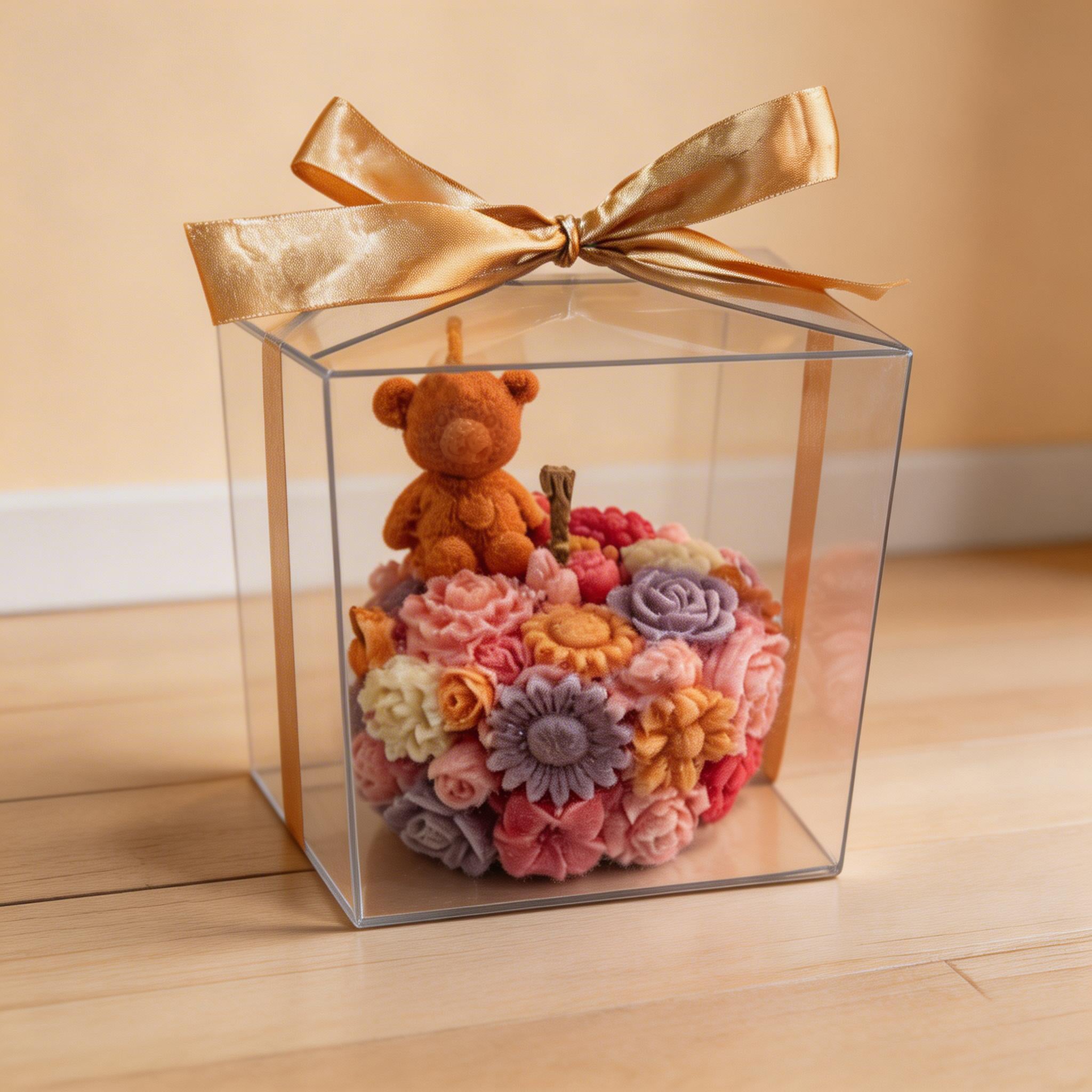Floral Teddy Bear Candle