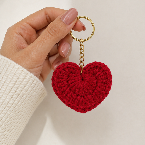 Heart Crochet Keychain