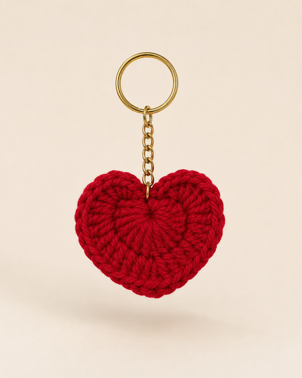 Heart Crochet Keychain
