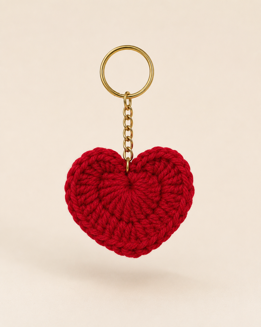 Heart Crochet Keychain