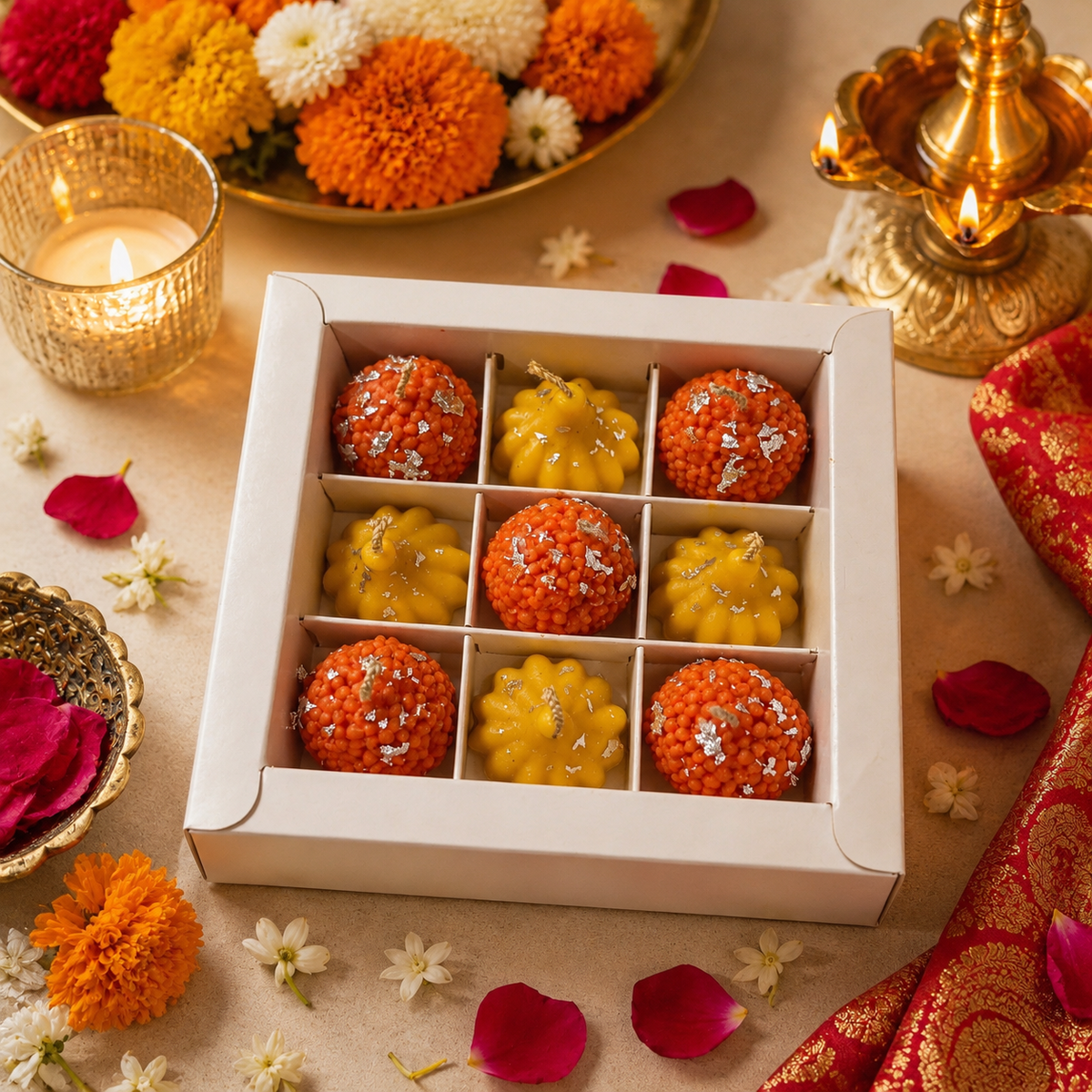 Laddu - Modak Candle ( Pack of 9 )