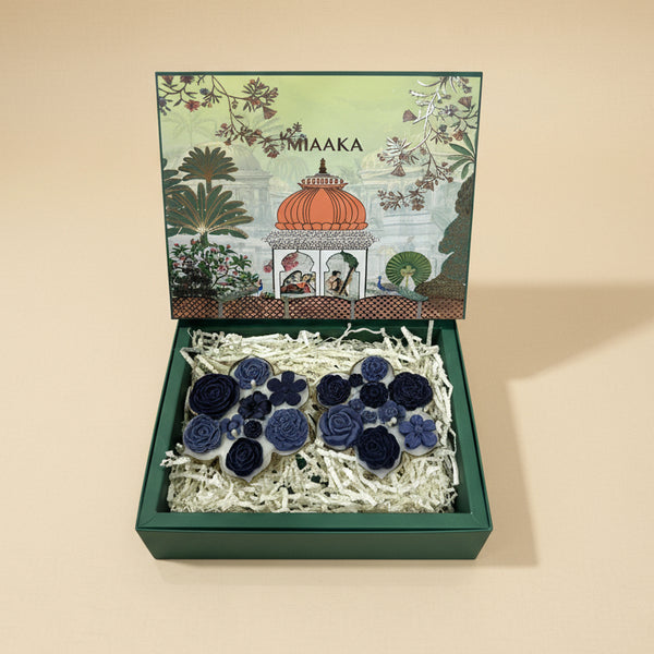 ROYAL URLI GIFT BOX - SET OF 2 BLUE CANDLE