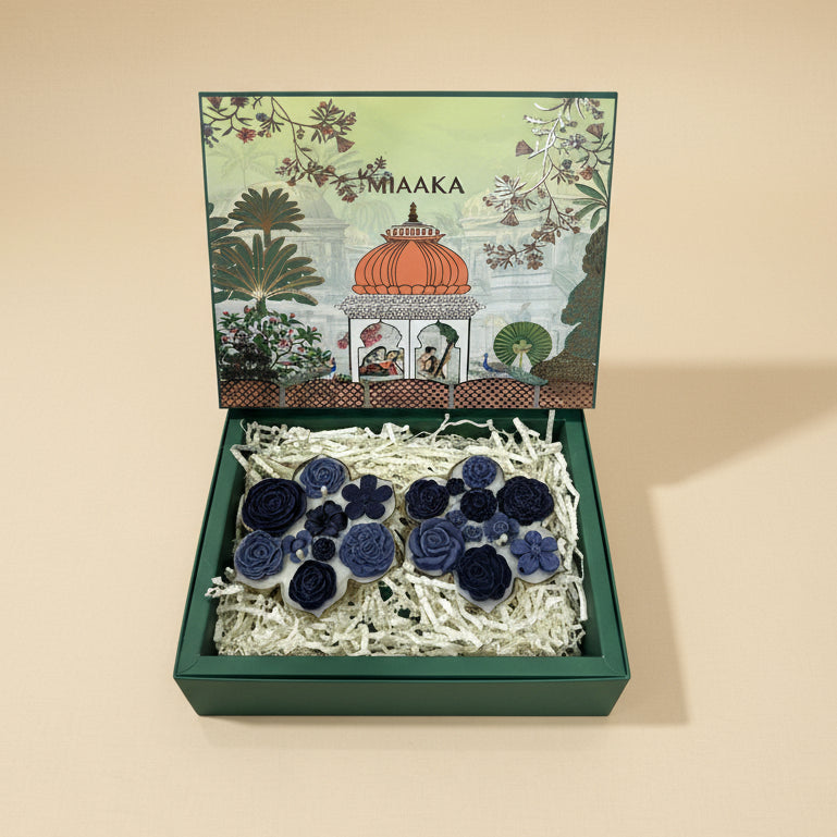 ROYAL URLI GIFT BOX - SET OF 2 BLUE CANDLE
