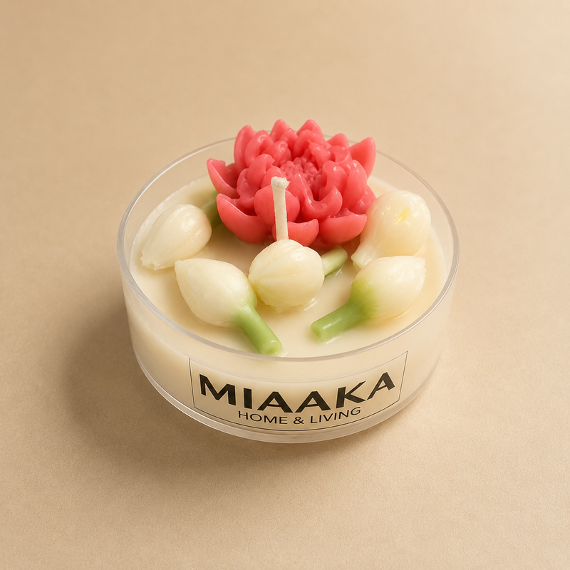 Mogra Lotus Jumbo Tealight Candle - 1 pc