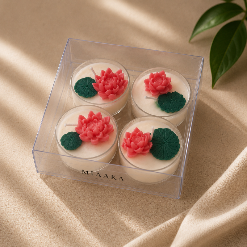 Lotus Jumbo Tealight Candle - Set of 4