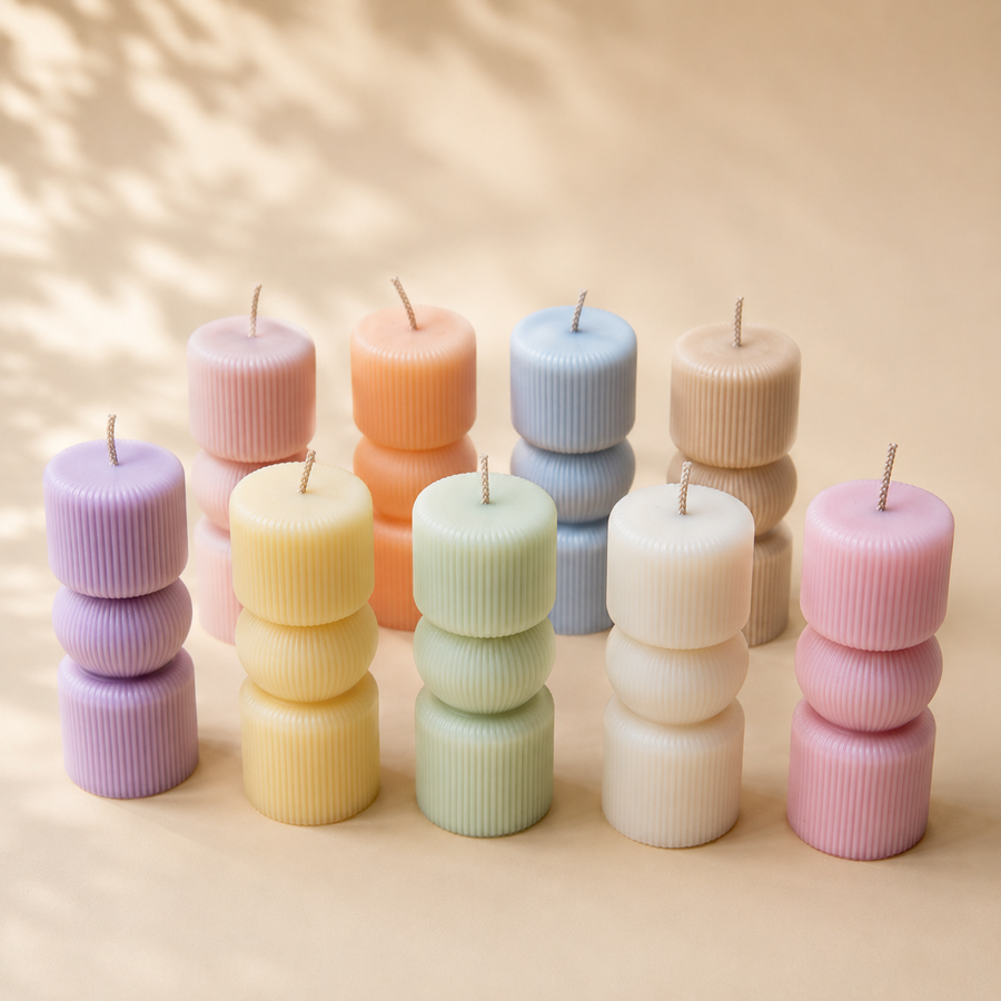 PASTEL TOTEM PILLAR CANDLE