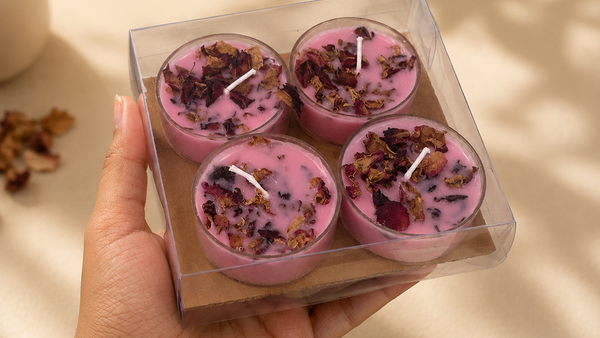 Velvet Rose Jumbo Tealight Candle Set of 8