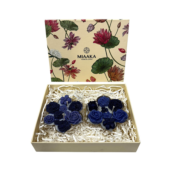 ROYAL URLI GIFT BOX - SET OF 2 BLUE CANDLE