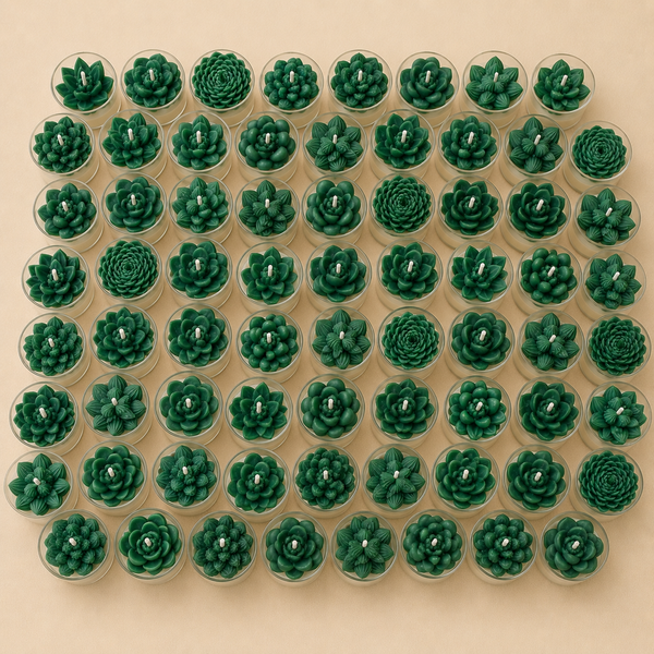 GREEN SUCCULENT TEALIGHT CANDLE