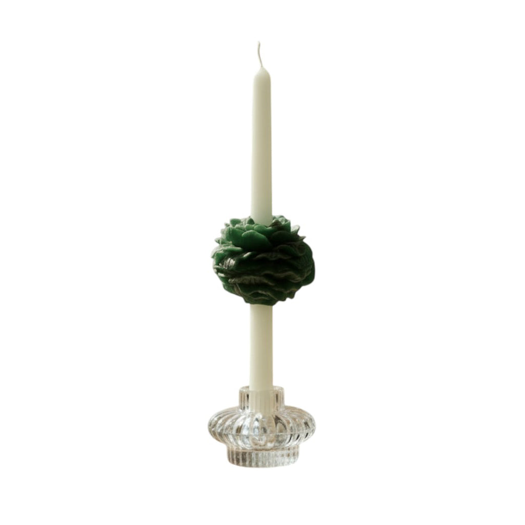 PEONY TAPER CANDLE - GREEN