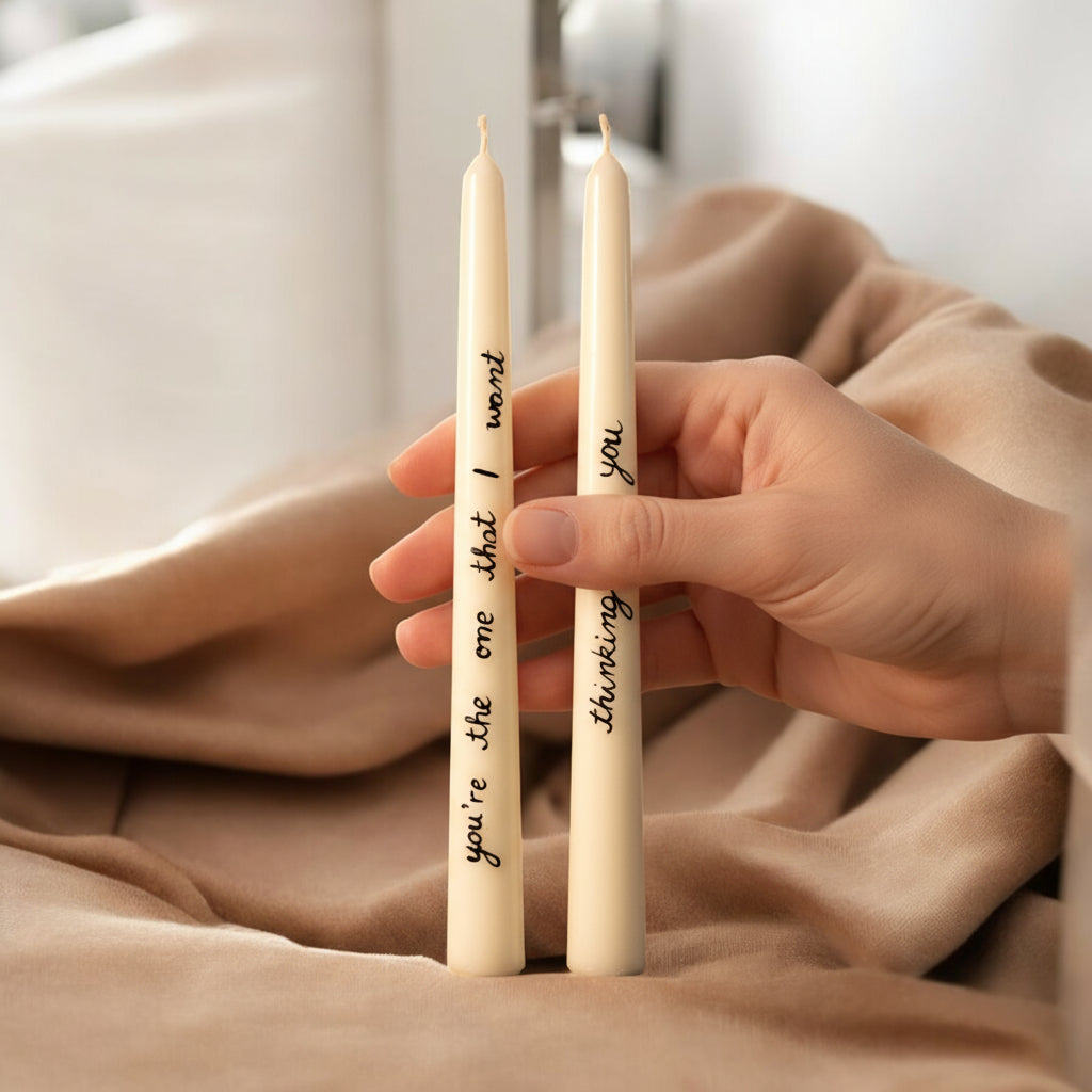 LOVE NOTES TAPER CANDLE