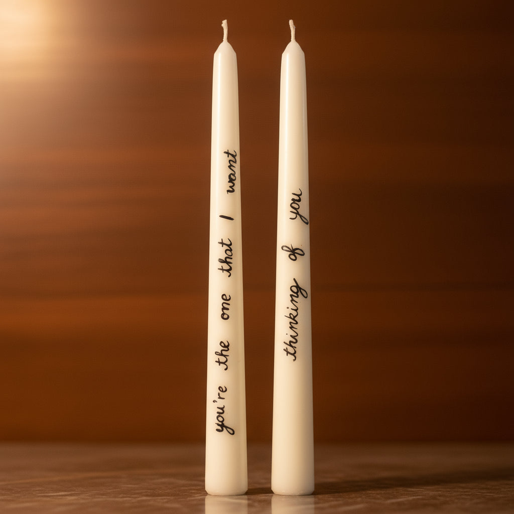 LOVE NOTES TAPER CANDLE