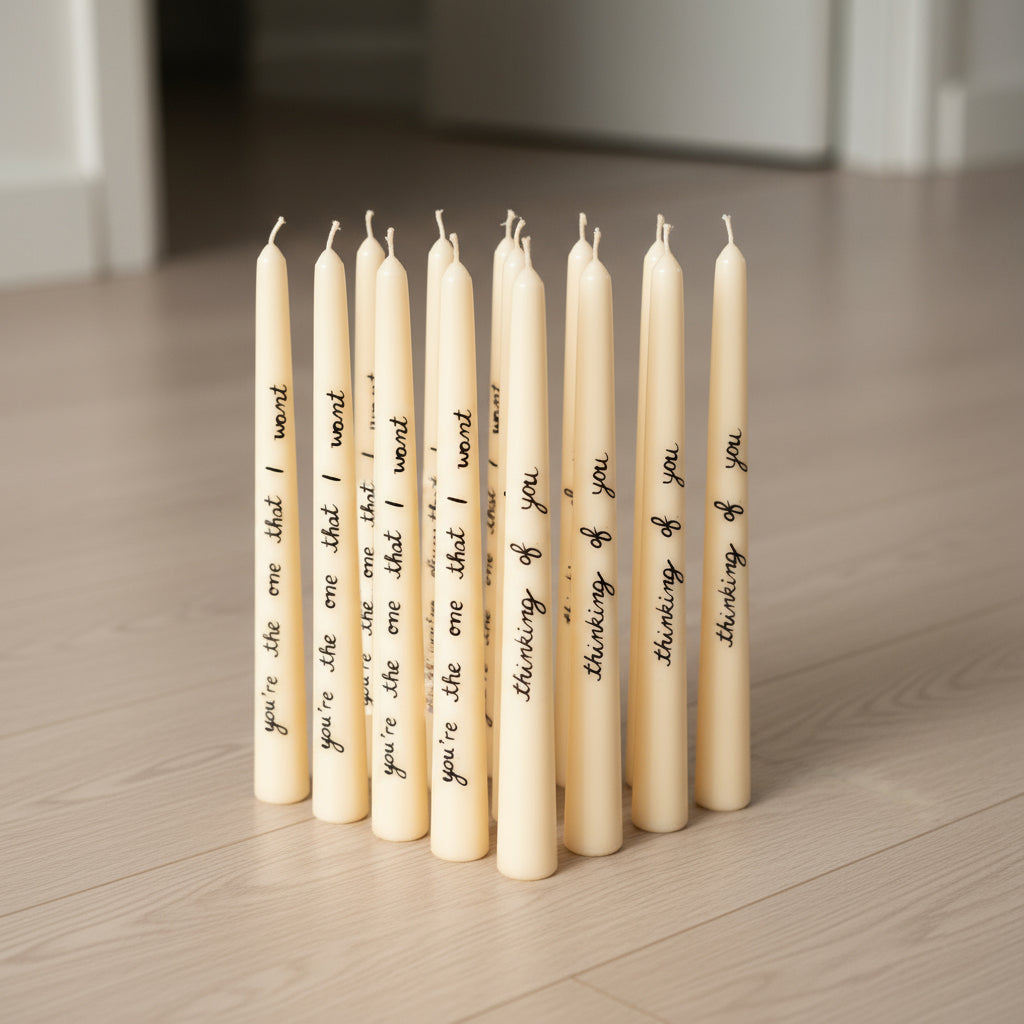 LOVE NOTES TAPER CANDLE