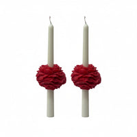 PEONY TAPER CANDLE - RED
