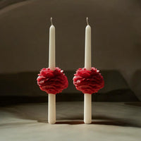 PEONY TAPER CANDLE - RED