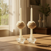 PEONY TAPER CANDLE - WHITE