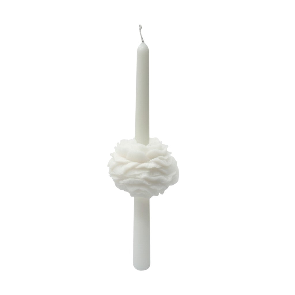PEONY TAPER CANDLE - WHITE