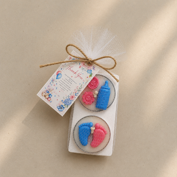 TINY BABY TEA LIGHT CANDLE - SET OF 2 NET PACKAGING