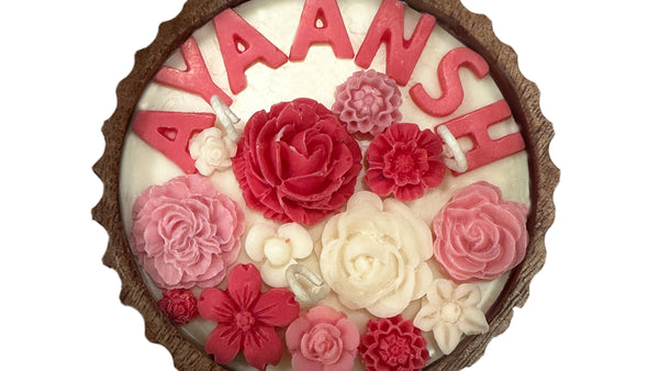 CUSTOMISED NAME VINTAGE ROOTS CANDLE - PINK COLOUR