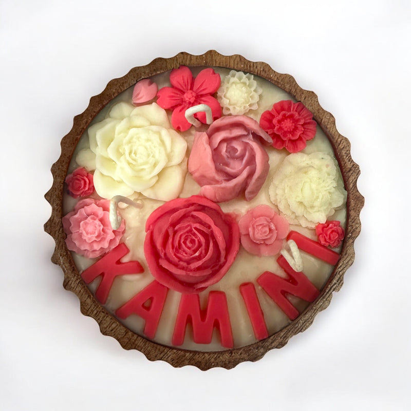CUSTOMISED NAME VINTAGE ROOTS CANDLE - PINK COLOUR