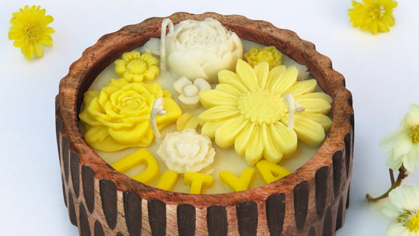 CUSTOMISED NAME VINTAGE ROOTS CANDLE - YELLOW COLOUR
