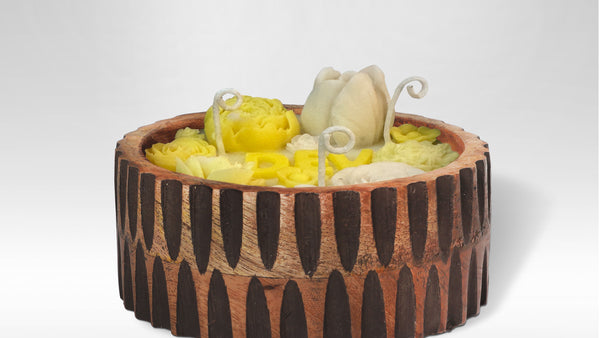 CUSTOMISED NAME VINTAGE ROOTS CANDLE - YELLOW COLOUR