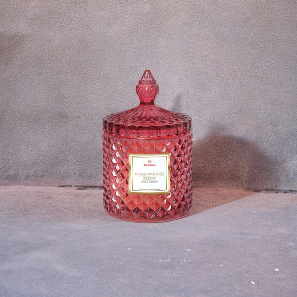 CUSTOMISED CRYSTAL HARMONY CANDLE - WARM WOODSY BLEND
