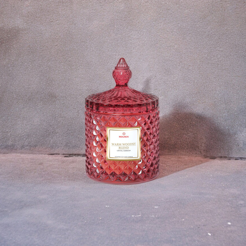 CUSTOMISED CRYSTAL HARMONY CANDLE - WARM WOODSY BLEND